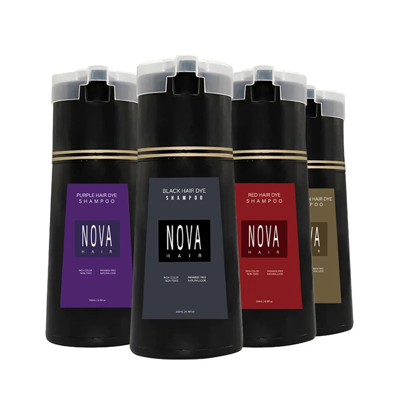 Nova Hair Dyeing Shampoo Hair Instant Dye 3-in-1 Shampoo Men Women Fluffy Oil Control Hair Care Products Nourish Hair Shampoo
