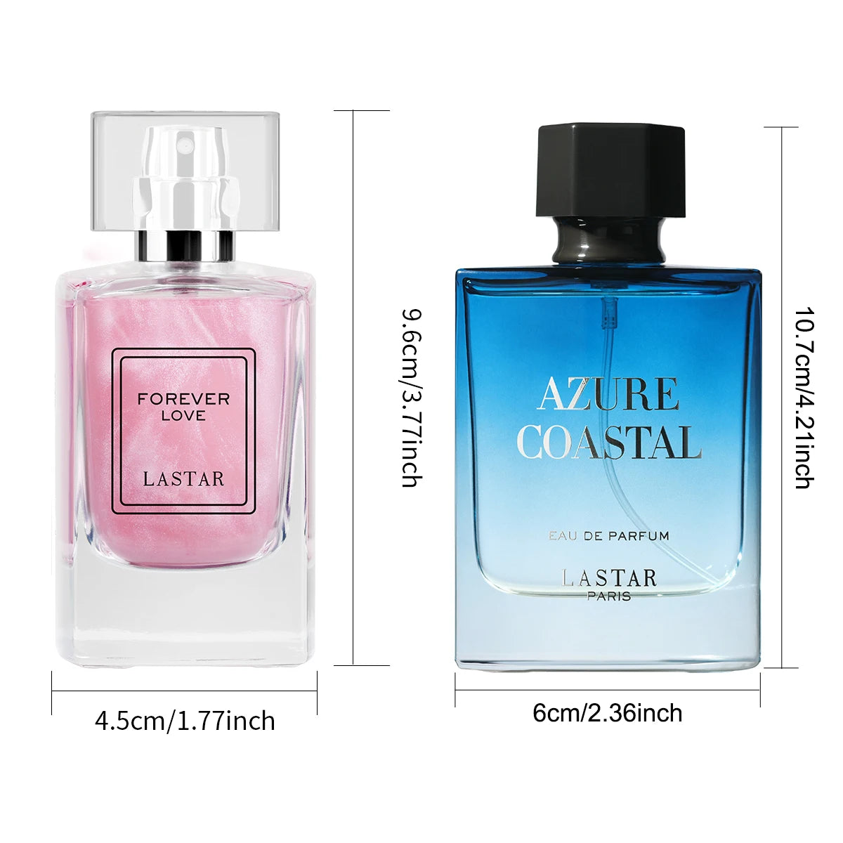 LASTAR Men's/Women's Perfume Set, 100ml/3.38fl oz, Jasmine & Cedar, long-lasting fragrance. Christmas/New Year gifts