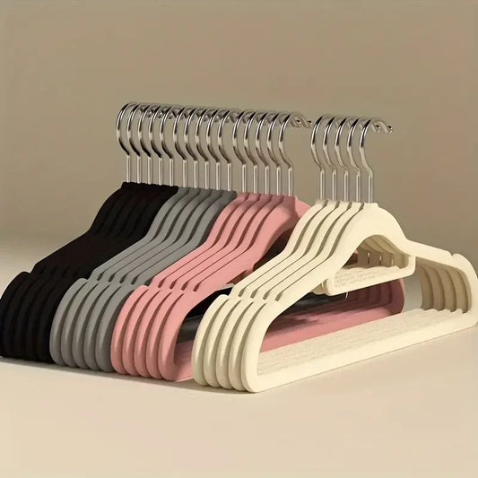 Velvet Flocked Hangers for Clothes and Trousers Non-Slip Space Efficient Design