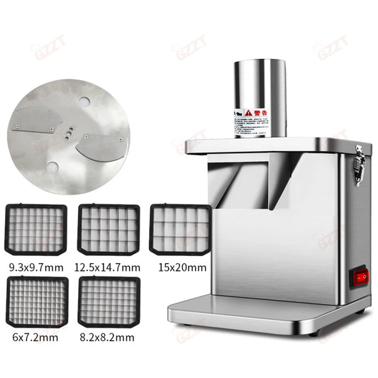 GZZT EVEC Electric Vegetable Cutter Commercial Cube Cutting Maker Fruit Slicer Cutting Strip Dice Food Processor With 5 Blades
