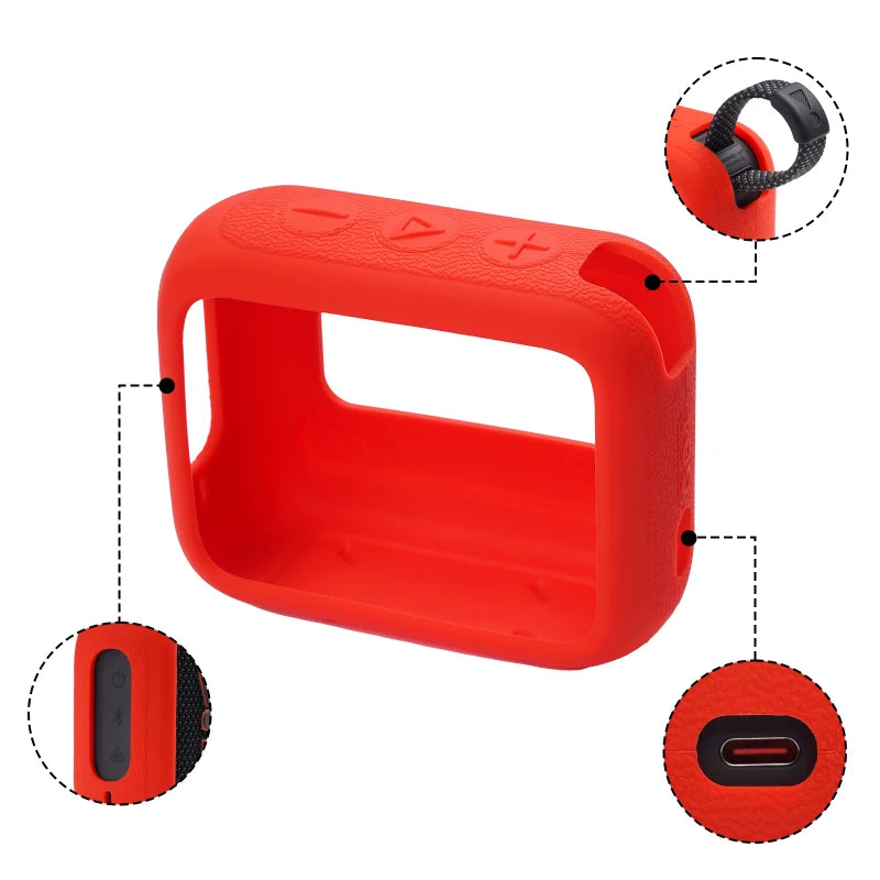 ZOPRORE Silicone Cover Case for JBL GO 4 Portable Bluetooth Speaker, Protective Carrying Case for JBL Go4 Speaker