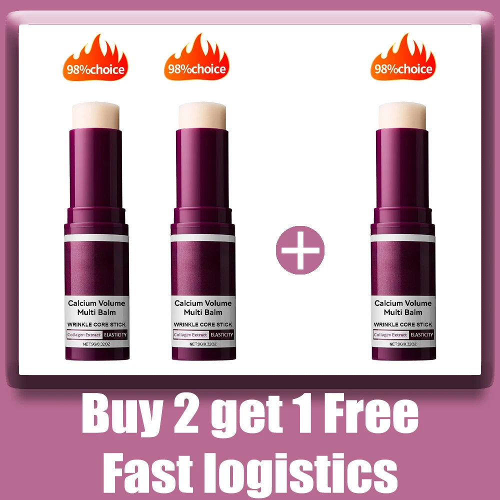 lyp318 Volume Multi Balm Korean Skincare Stick Face&Eye Cream,Collagen Deep Moisturizing Anti-Wrinkle,Suitable Pre Makeup