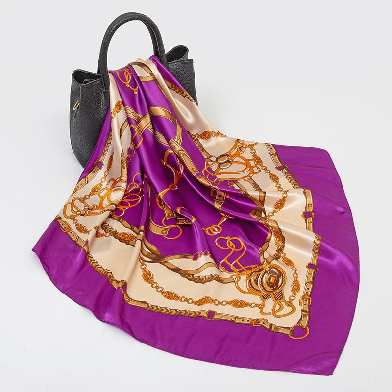 Silk Hair Scarf Scarftop Women Summer Satin Headscarf Foulard Bandana Cheveux Soft Neckerchief Hijab For Ladies