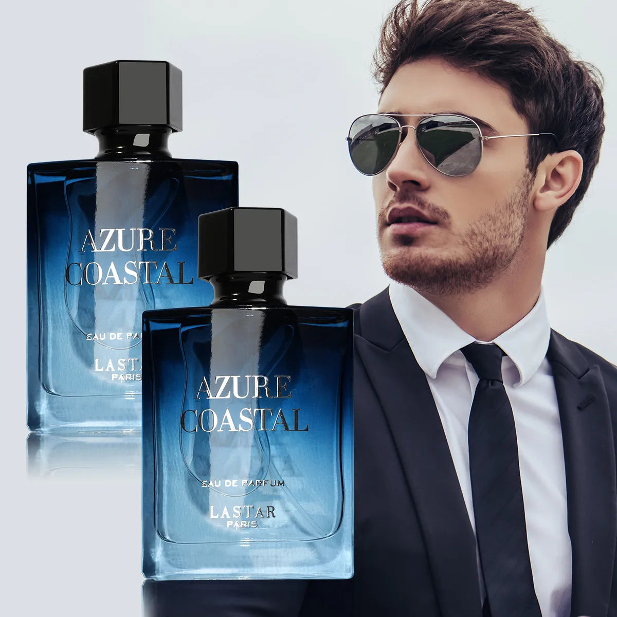 LASTAR men perfume, Two bottles Totaling 100ml/3.38fl.oz, Musk, Long-Lasting Fragrance, Christmas/New Year Gifts