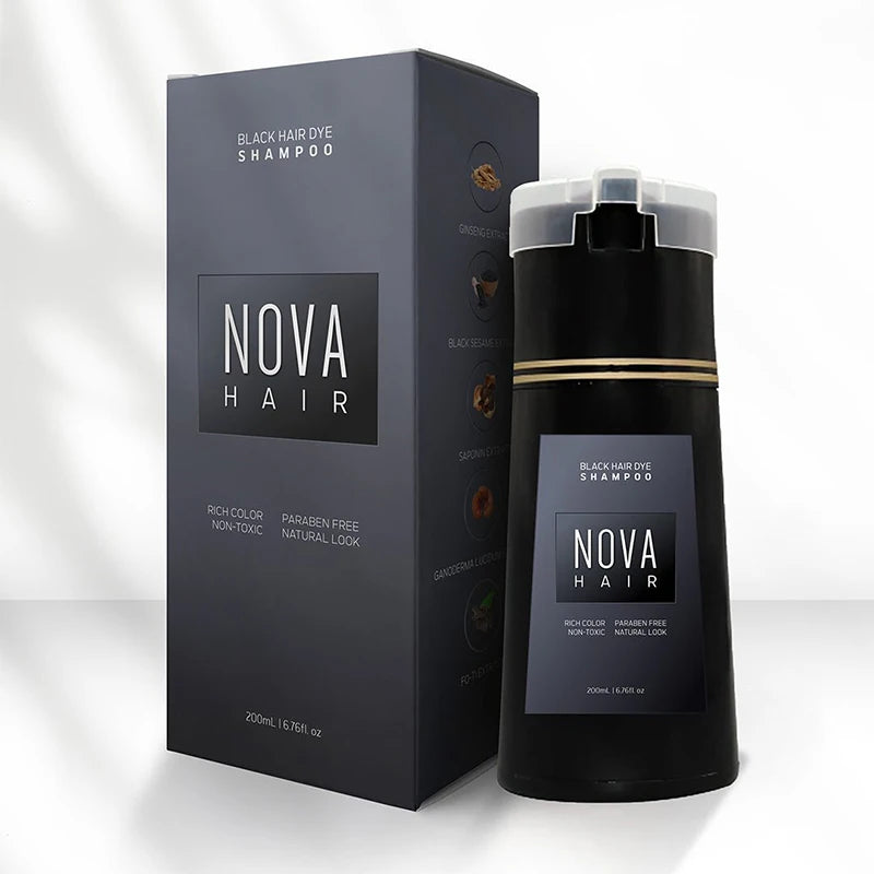 Nova Hair Dyeing Shampoo Hair Instant Dye 3-in-1 Shampoo Men Women Fluffy Oil Control Hair Care Products Nourish Hair Shampoo