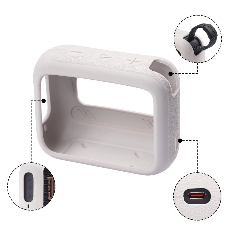 ZOPRORE Silicone Cover Case for JBL GO 4 Portable Bluetooth Speaker, Protective Carrying Case for JBL Go4 Speaker