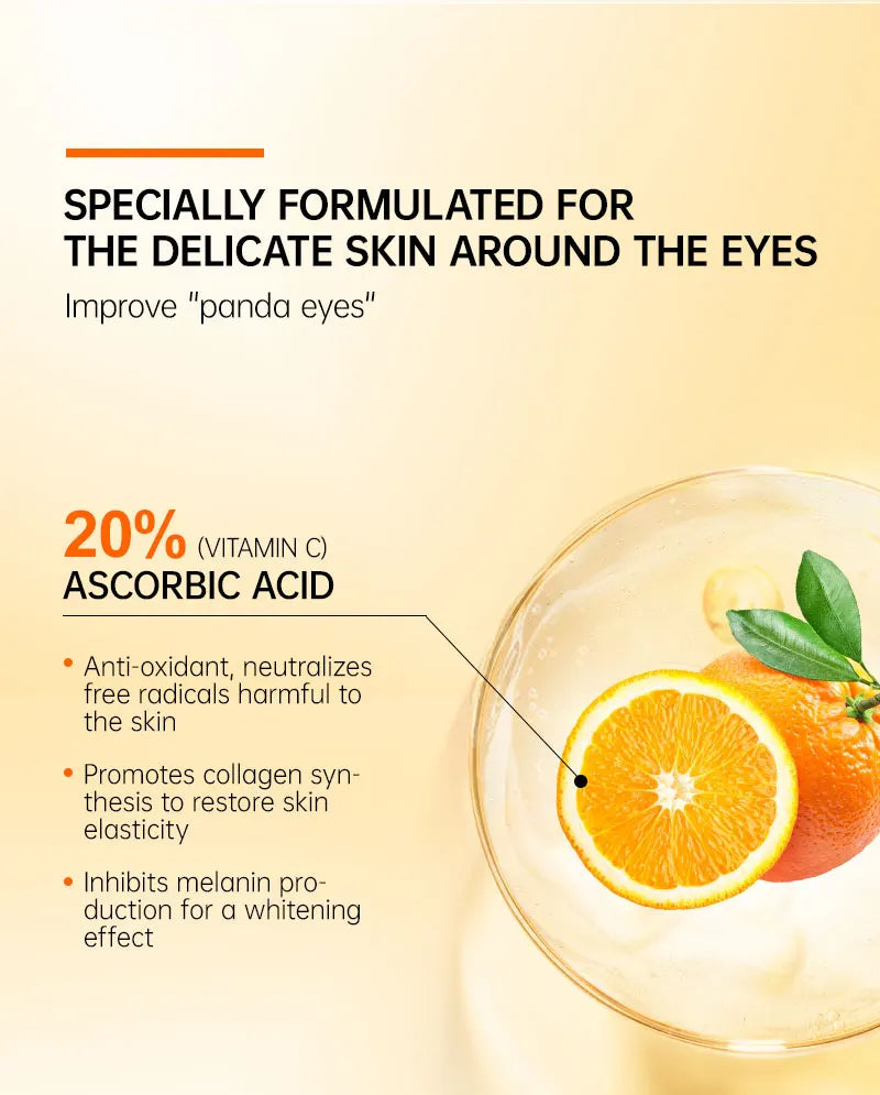 Anti Dark Circle Eye Cream Vitamin C Eye Bags Removal Whitening Lightening Cream Wrinkle Removal Serum Eyes Firming Skin Care