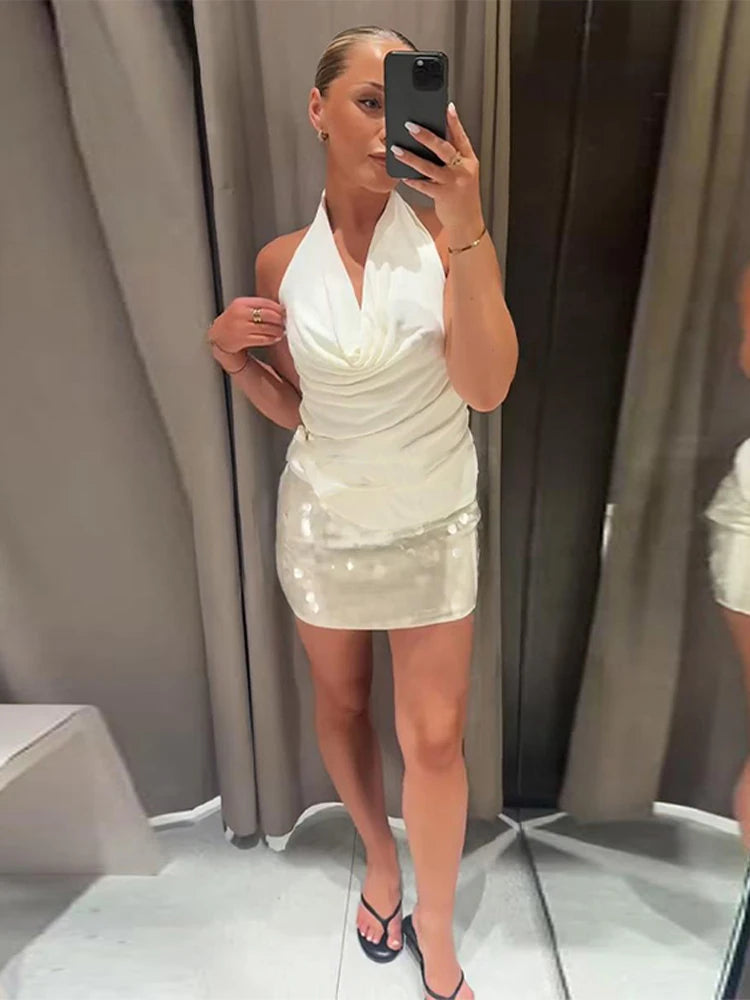 Sexy Sequin Mini Skirt Women Fashion Yellow Party Slim Hip Package Female Skirts 2025 Summer Street Club Bar Shining Lady Skirt