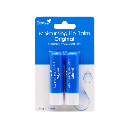 Pretty Moisturising Lip Balm 2Pack, Original Hydrating Lip Care, Nourishing Protection for Dry Lips