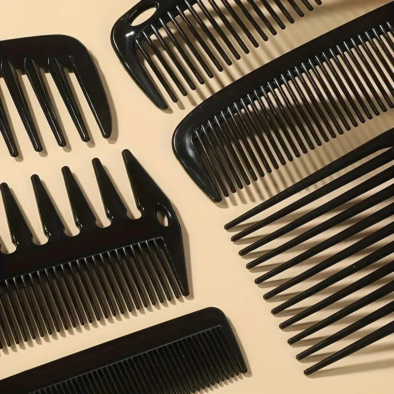 6pcs New Styling Hairdressing Men Women Beauty Salon Hair Hairdressing Black Brush Combs Hairbrush