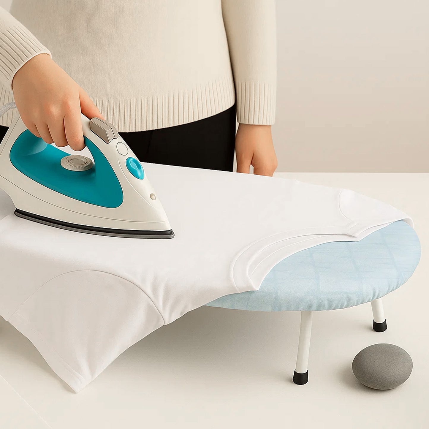 1pc Compact Folding Ironing Board with Space-Saving, Easy Storage, Multi-Use Design for Home Use, Durable Plastic Material, Ironing Boards