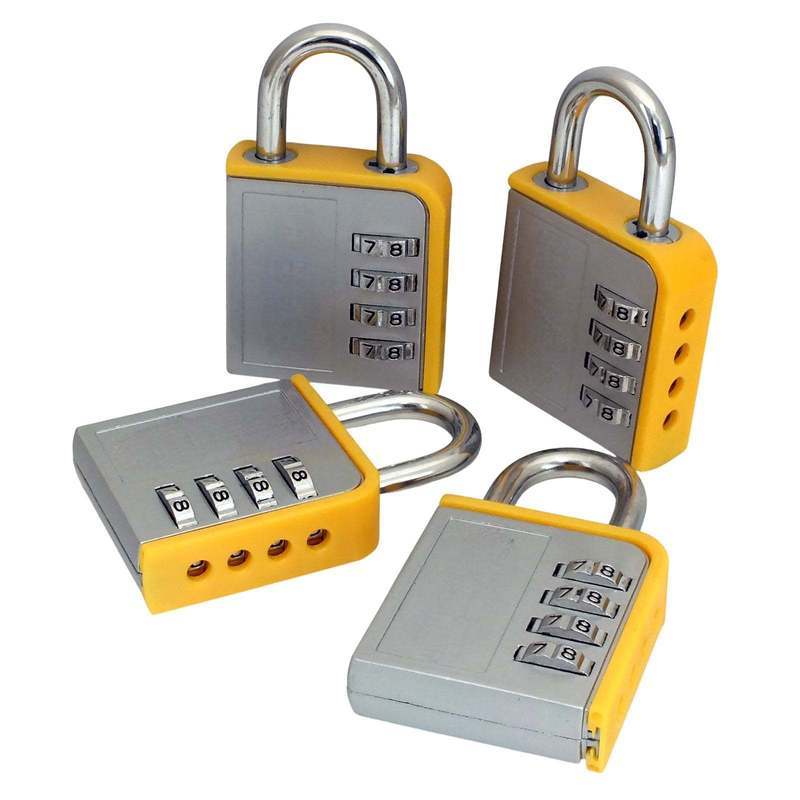 4-PACK Combination Padlock Lock Steel Shackle Gym Locker Toolbox - 5 Year Warranty
