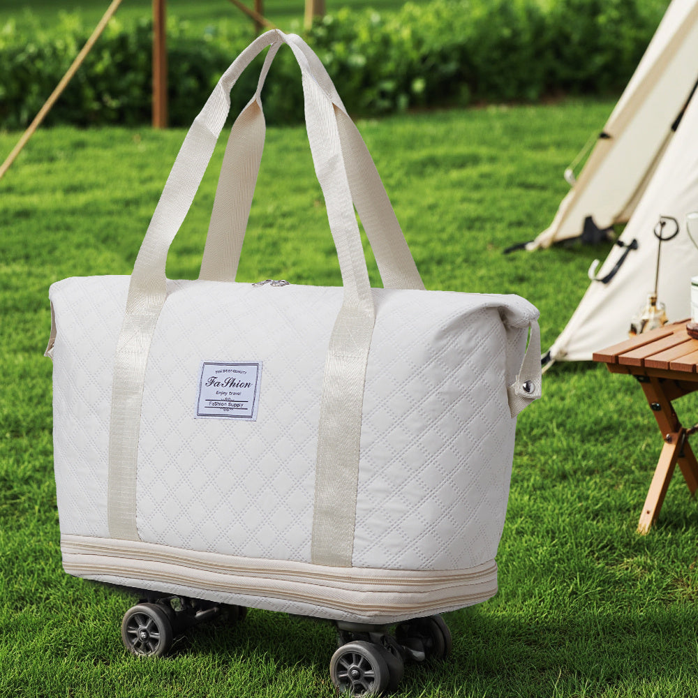 Travel Tote Bag with Detachable Wheels, Multifunctional Travel Bag with A Partition Section, Expandable Luggage Bag, Large Capacity Travel Duffle Bag Gym Tote Bags, Shoulder Bag, Gift for Wife and Parents