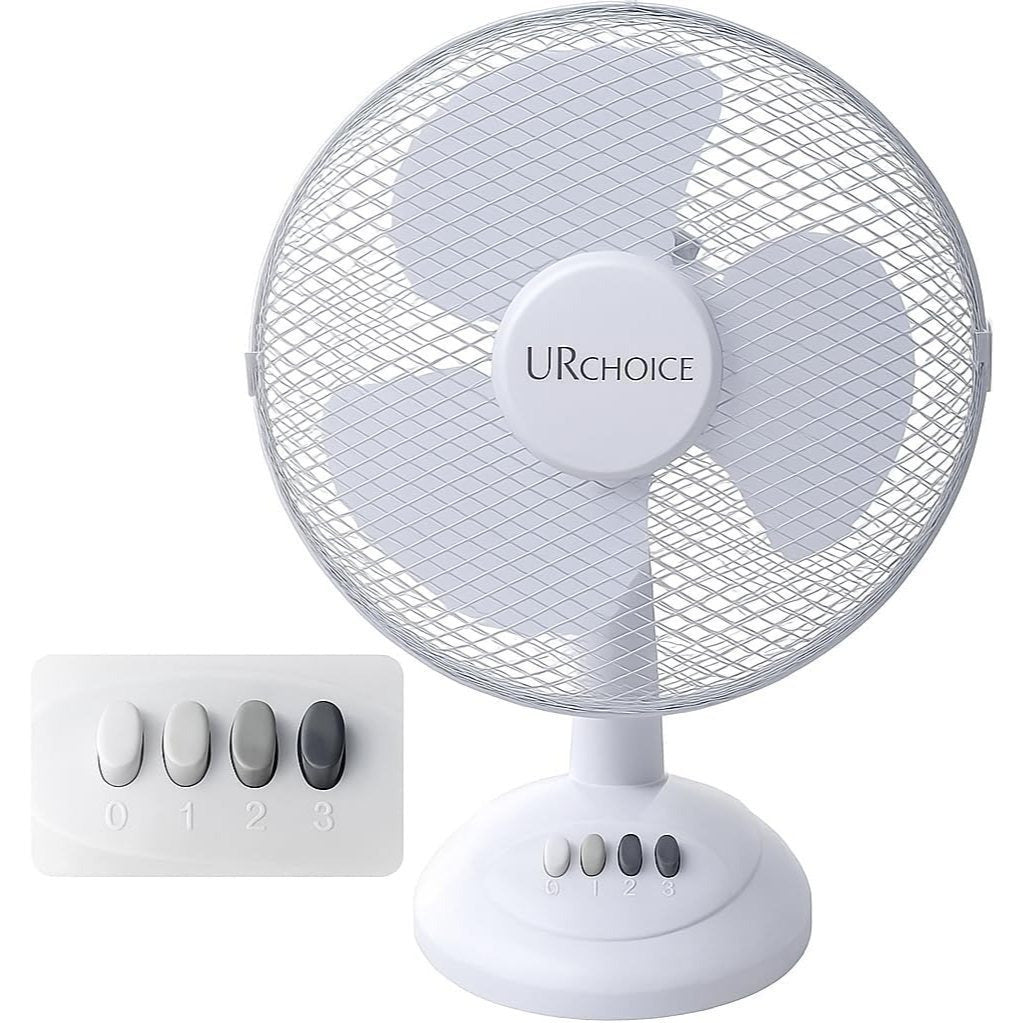 12 Inch Portable Desk Fan with Oscillation, 3 Speed Settings and Adjustable Tilt for Home or Office Use