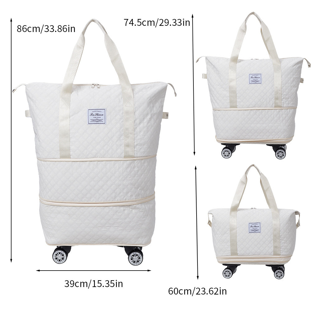 Travel Tote Bag with Detachable Wheels, Multifunctional Travel Bag with A Partition Section, Expandable Luggage Bag, Large Capacity Travel Duffle Bag Gym Tote Bags, Shoulder Bag, Gift for Wife and Parents