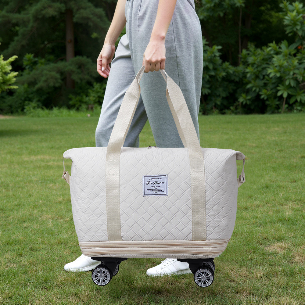Travel Tote Bag with Detachable Wheels, Multifunctional Travel Bag with A Partition Section, Expandable Luggage Bag, Large Capacity Travel Duffle Bag Gym Tote Bags, Shoulder Bag, Gift for Wife and Parents