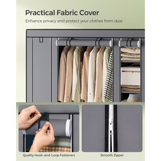 Bedroom Wardrobe Non-Woven Fabrics Portable Folding Dust-proof Closet Waterproof Storage Cabinet Home Furniture With Rack HWC