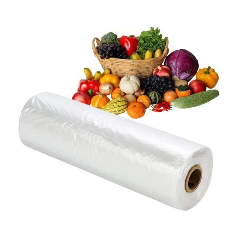 250 Food Storage Bags 9 X 14 X 18, Plastic Produce Bags on a Roll, Fruits, Vegetable, Bread and Grocery Clear Bags, 250 Bags per Roll