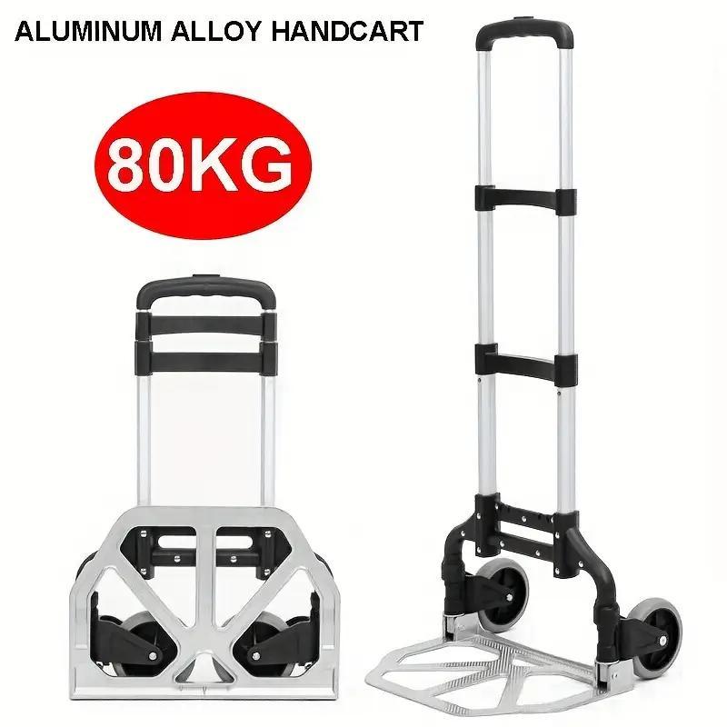 A Heavy-duty Lightweight Folding Handbag Trolley Cart With Wheels Weighing 80 Kilograms.