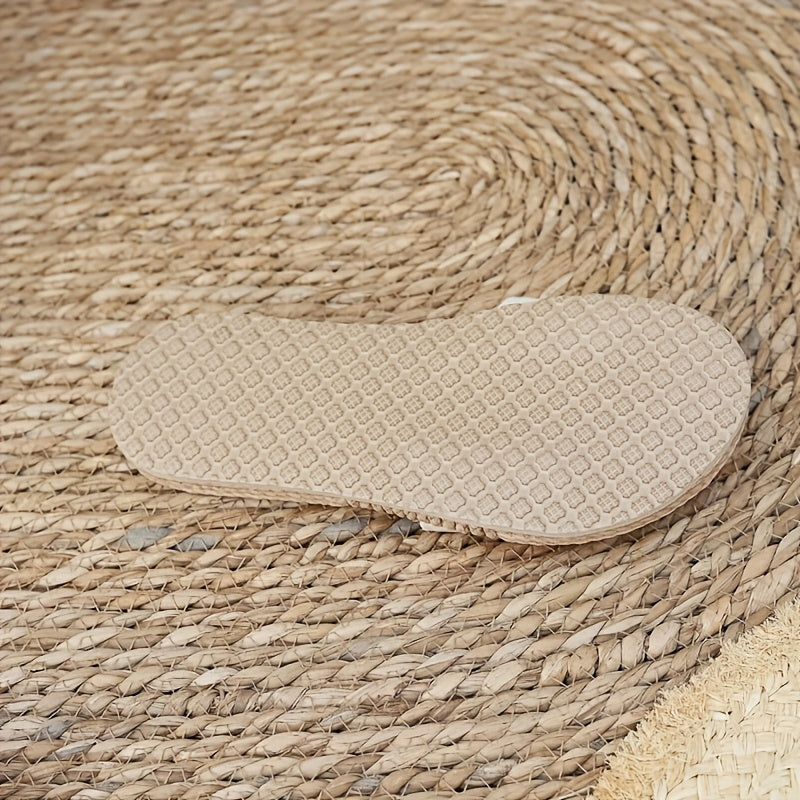 1 Pair, Bohemian Style Women's Summer Sandals - Woven Straw Platform Daisy Slippers, Suitable for Beach, Travel Vacation, and Daily Casual Wear, Women Shoes