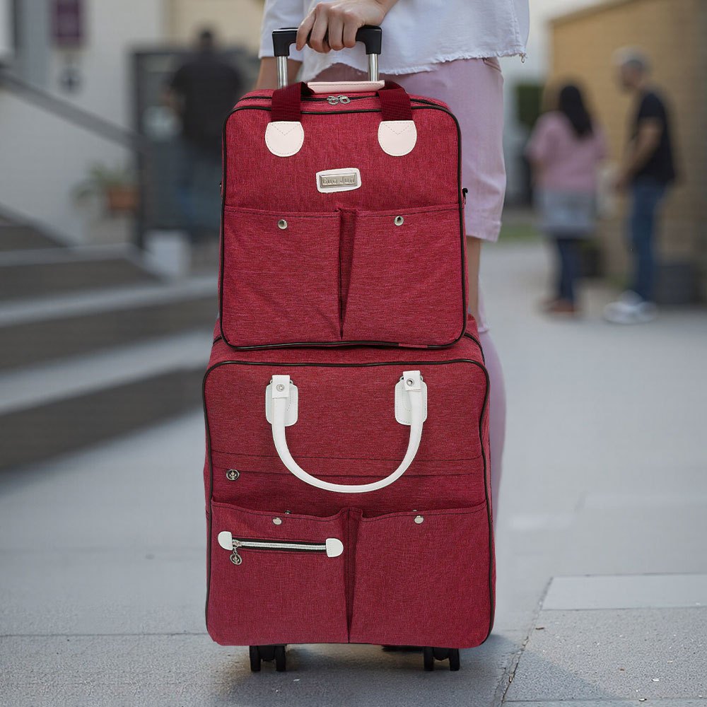 2 Piece Lightweight Rolling Luggage Set with Spinner Wheels, Suitcase Set, Spinner Luggage Set, Carry - on Suitcase and Matching Travel Bag for Business Trips, Versatile Luggage Solution for Vacation Getaways, Weekend Trips a