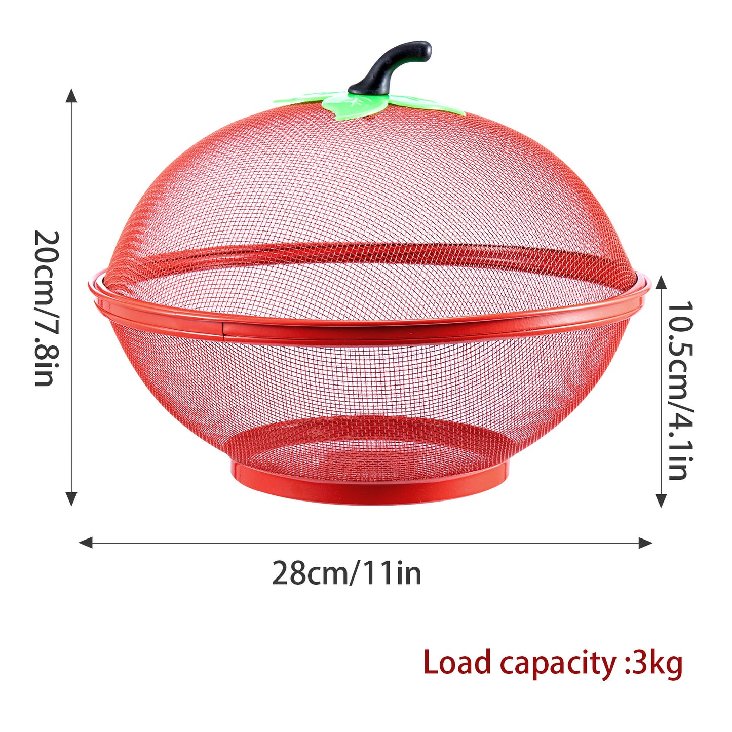 Fruits Bowl Basket Apple Shape Mesh with lid Tabletop Vegetable Holder Keep Unwanted Pets & Insects Out Kitchen Dishwashing Drain Basket