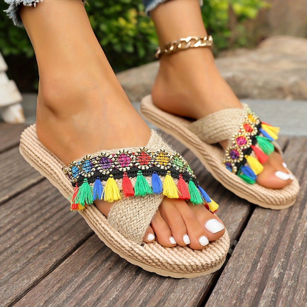 New European and American Style Women's Sandals, Summer Comfortable Non-Slip Casual Fashion Outdoor Slippers, Women Shoes