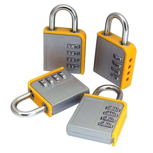 4-PACK Combination Padlock Lock Steel Shackle Gym Locker Toolbox - 5 Year Warranty