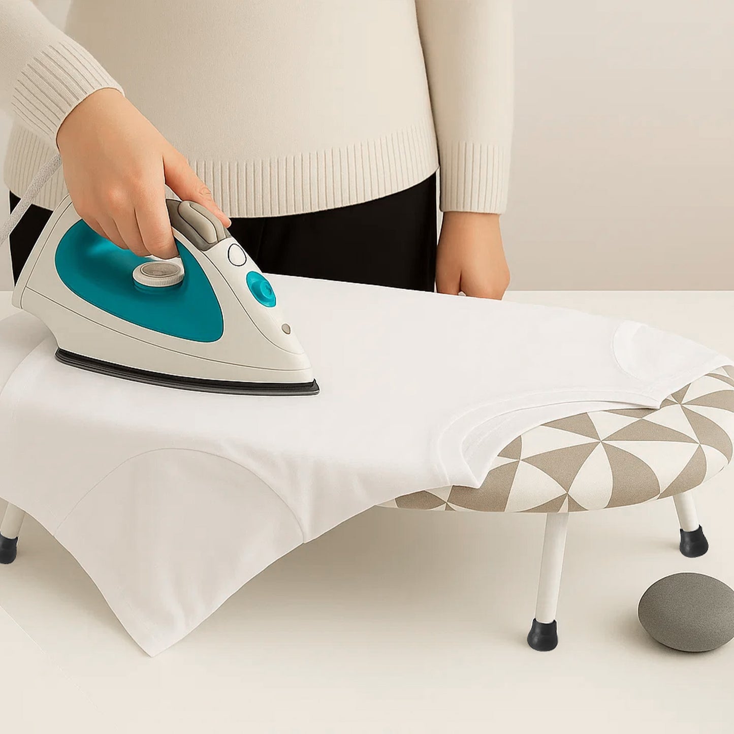 1pc Compact Folding Ironing Board with Space-Saving, Easy Storage, Multi-Use Design for Home Use, Durable Plastic Material, Ironing Boards