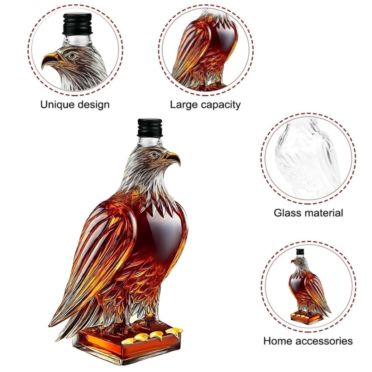 Whiskey Eagle Glass Decanter Men'S Fun Whiskey Bottle Home Bar Decoration Gift Whiskey Decanter Set GiftChoice