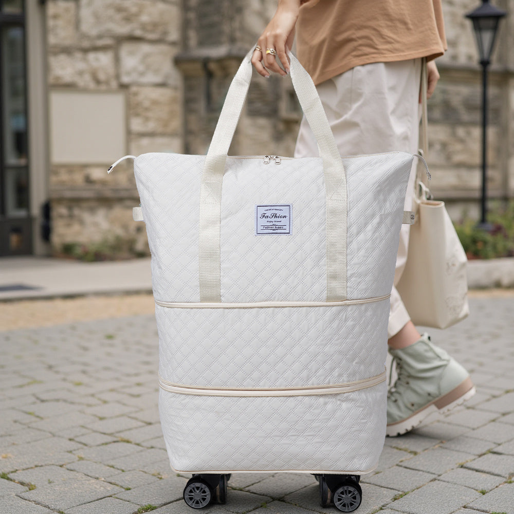 Travel Tote Bag with Detachable Wheels, Multifunctional Travel Bag with A Partition Section, Expandable Luggage Bag, Large Capacity Travel Duffle Bag Gym Tote Bags, Shoulder Bag, Gift for Wife and Parents