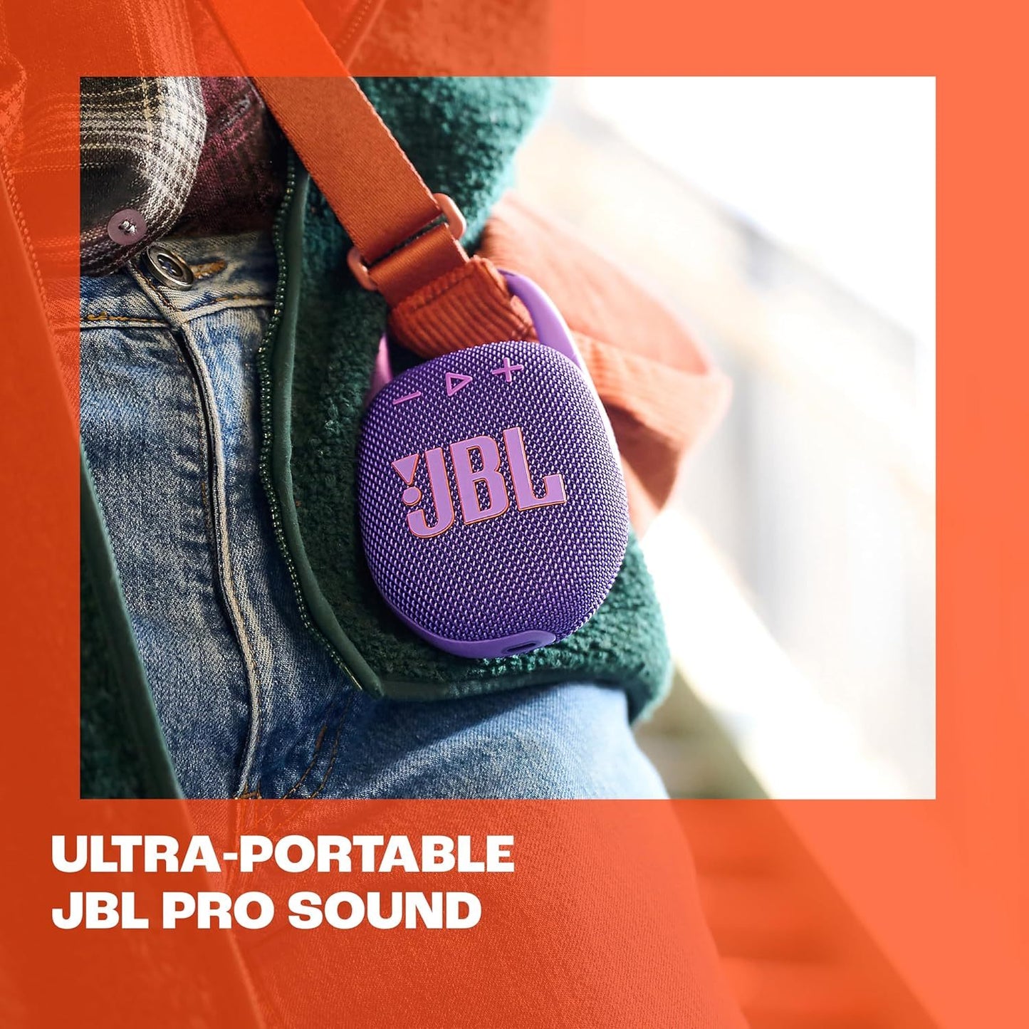 JBL Clip 5 Ultra-Portable bluetooth Speaker with Integrated Carabiner, Big JBL speaker Pro Sound, PlaytimeBoost, Waterproof Design and 12-Hour Playtime - Black