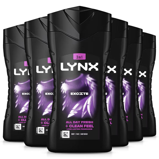 Lynx Excite Shower Gel 225ml - Pack of 6