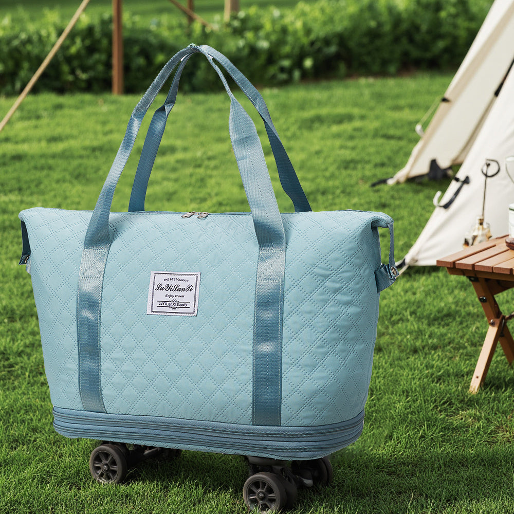 Travel Tote Bag with Detachable Wheels, Multifunctional Travel Bag with A Partition Section, Expandable Luggage Bag, Large Capacity Travel Duffle Bag Gym Tote Bags, Shoulder Bag, Gift for Wife and Parents