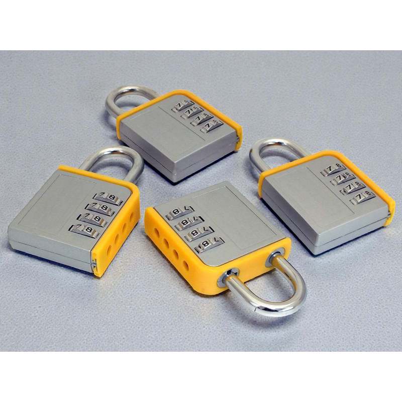 4-PACK Combination Padlock Lock Steel Shackle Gym Locker Toolbox - 5 Year Warranty