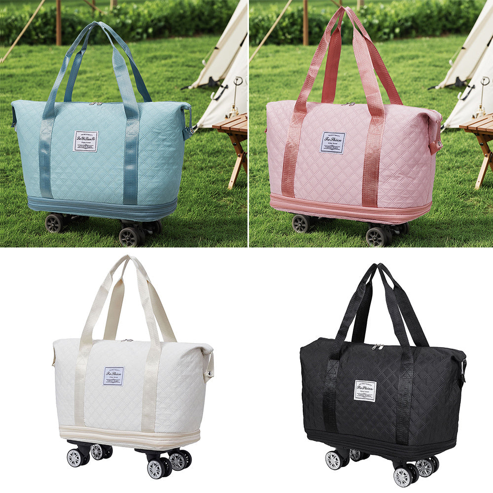 Travel Tote Bag with Detachable Wheels, Multifunctional Travel Bag with A Partition Section, Expandable Luggage Bag, Large Capacity Travel Duffle Bag Gym Tote Bags, Shoulder Bag, Gift for Wife and Parents
