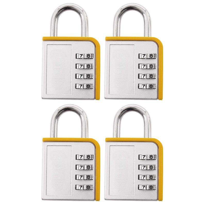 4-PACK Combination Padlock Lock Steel Shackle Gym Locker Toolbox - 5 Year Warranty