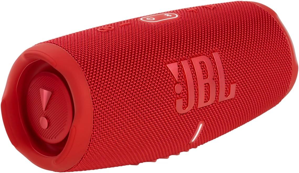 JBL Charge 5 Portable Bluetooth Speaker with Deep Bass, IP67 Waterproof and Dustproof, 20 Hours of Playtime, Built-In Powerbank,- Available in BLACK / GREEN / GREY / PINK / RED / SQUAD / TEAL / WHITE