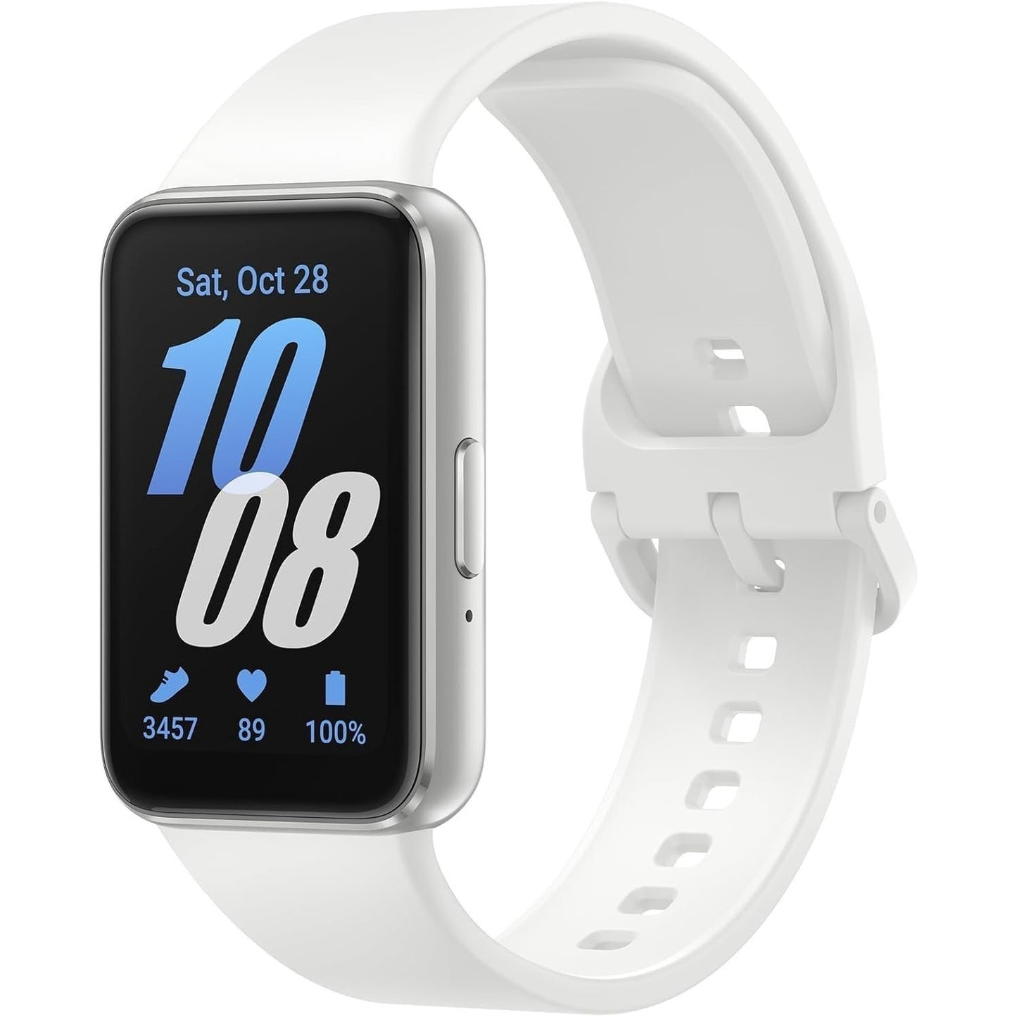 Samsung Galaxy Fit3 (Silver), 40mm AMOLED Display with Aluminium Body, Comprehensive Fitness and Health Tracking, Upto 13-Day Battery with Fast Charging, 5ATM & IP68 Rating