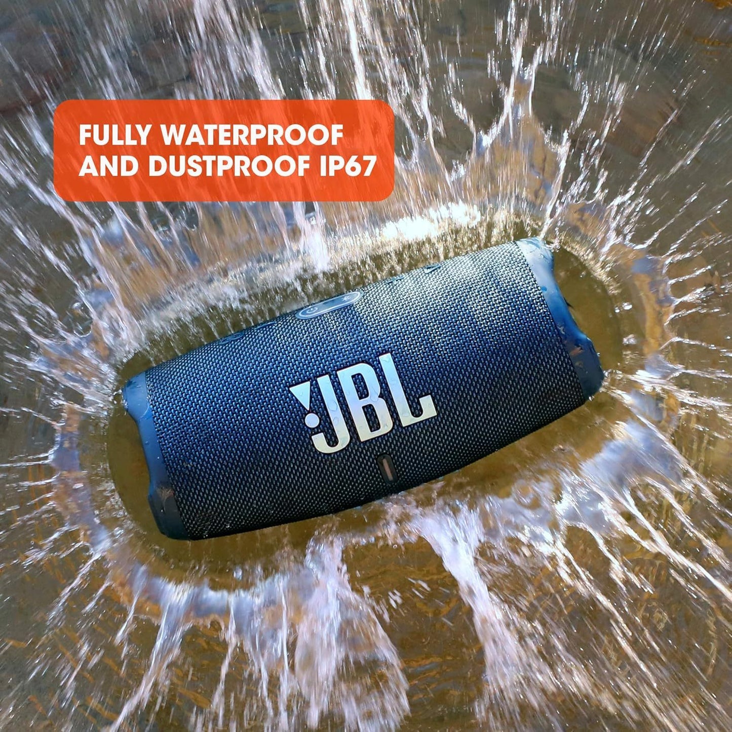 JBL Charge 5 Portable Bluetooth Speaker with Deep Bass, IP67 Waterproof and Dustproof, 20 Hours of Playtime, Built-In Powerbank,- Available in BLACK / GREEN / GREY / PINK / RED / SQUAD / TEAL / WHITE