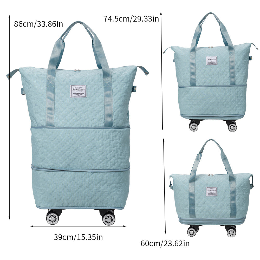Travel Tote Bag with Detachable Wheels, Multifunctional Travel Bag with A Partition Section, Expandable Luggage Bag, Large Capacity Travel Duffle Bag Gym Tote Bags, Shoulder Bag, Gift for Wife and Parents