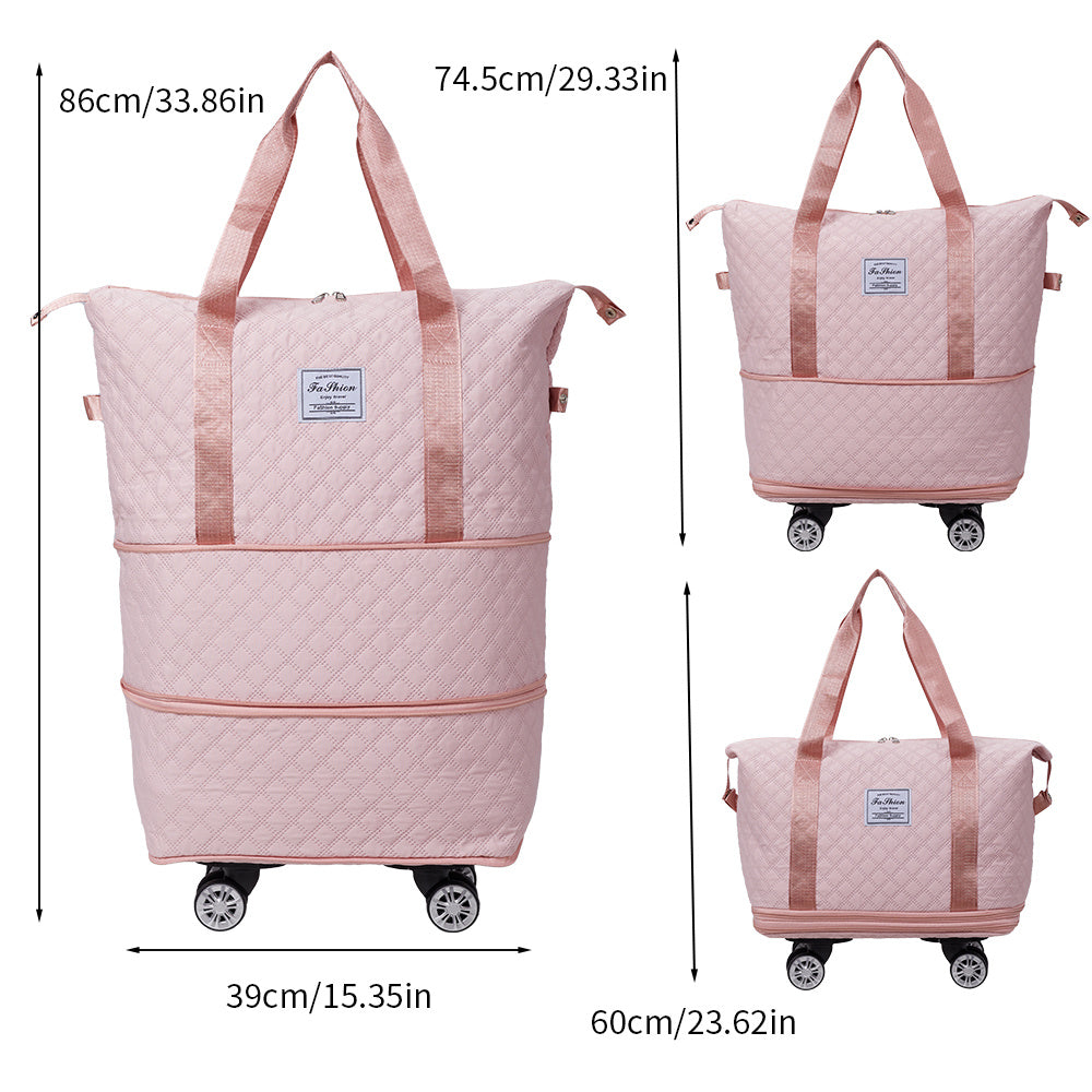 Travel Tote Bag with Detachable Wheels, Multifunctional Travel Bag with A Partition Section, Expandable Luggage Bag, Large Capacity Travel Duffle Bag Gym Tote Bags, Shoulder Bag, Gift for Wife and Parents