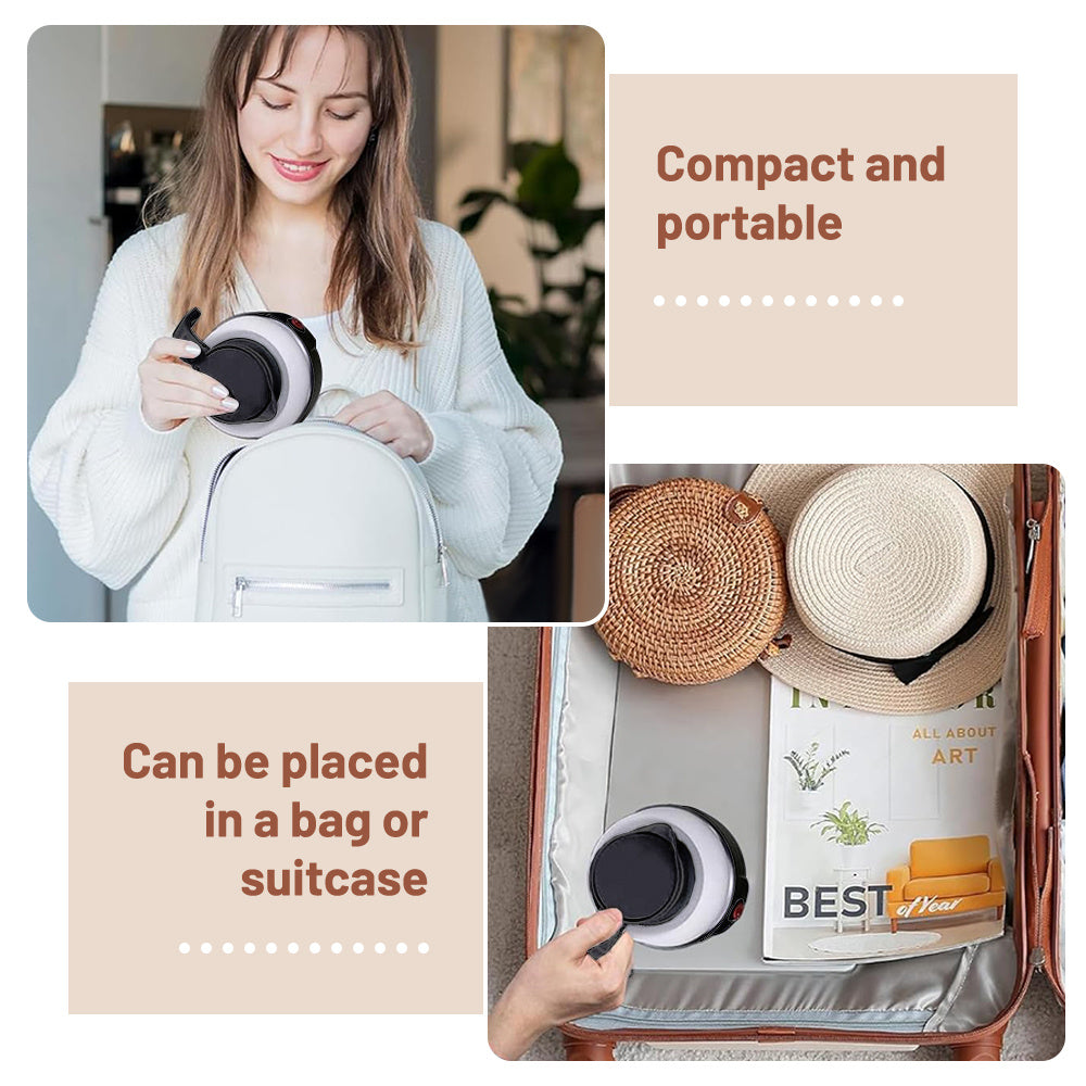 Foldable Electric Kettle-700ML Foldable Travel Kettle, Collapsible Water Bottle,Foldable Kettle Camping for boiling water,Portable Hot Water Kettle Perfect for Home, hotel, Outdoor Camping, Travel, Picnics, RV Trips, cars. Ch