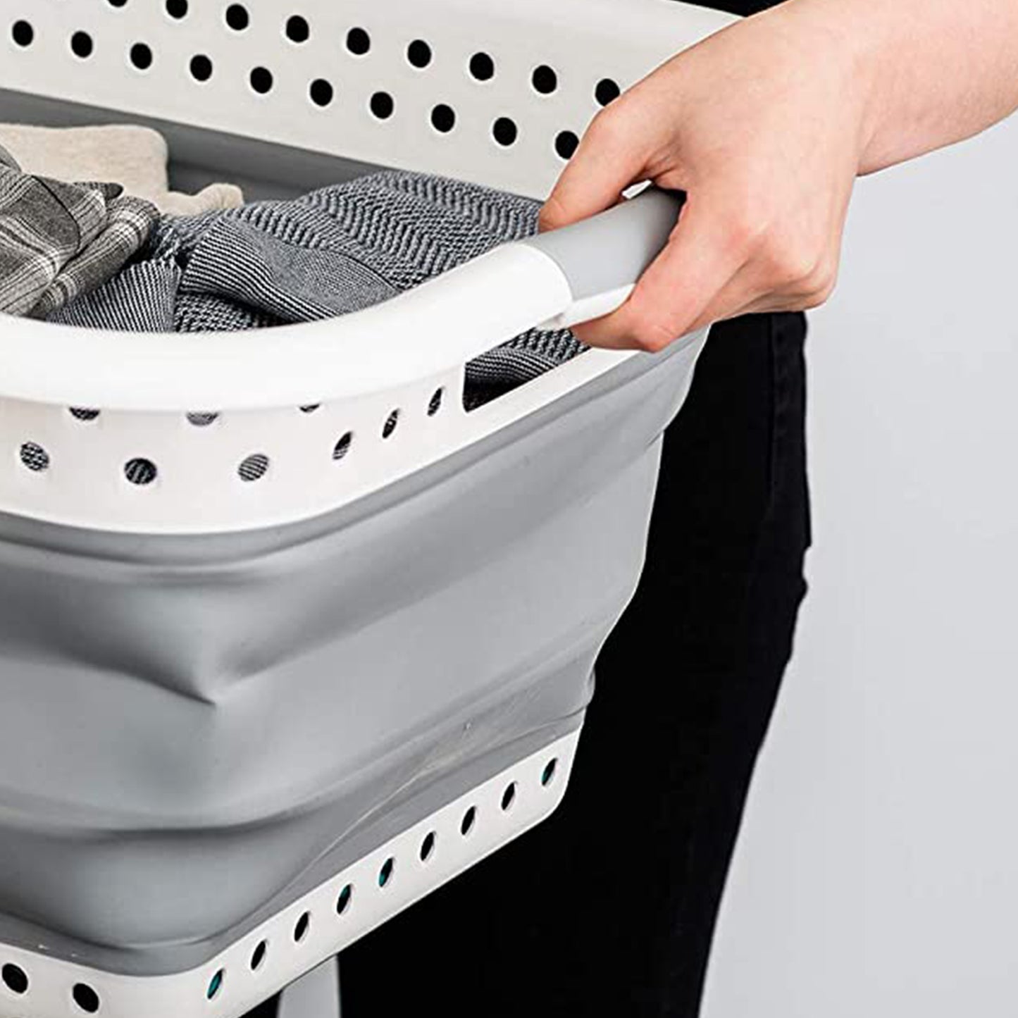 POP UP FOLDING COLLAPSIBLE LAUNDRY BASKET SPACE SAVING CLOTH WASHING BIN