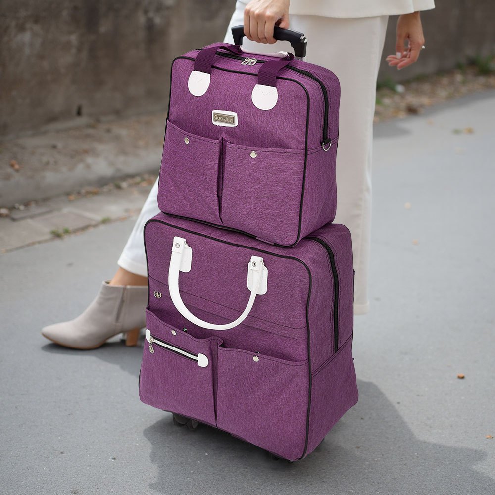 2 Piece Lightweight Rolling Luggage Set with Spinner Wheels, Suitcase Set, Spinner Luggage Set, Carry - on Suitcase and Matching Travel Bag for Business Trips, Versatile Luggage Solution for Vacation Getaways, Weekend Trips a