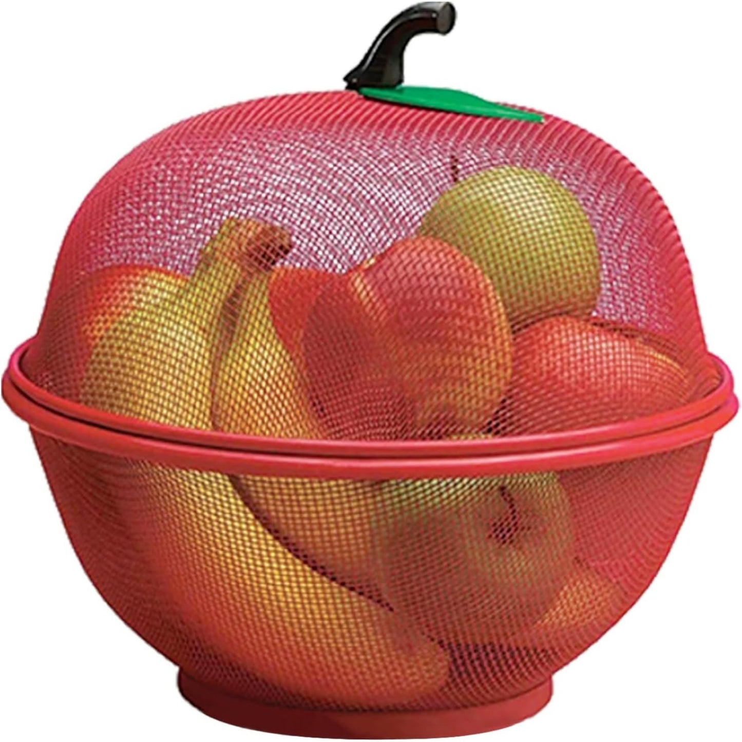Fruits Bowl Basket Apple Shape Mesh with lid Tabletop Vegetable Holder Keep Unwanted Pets & Insects Out Kitchen Dishwashing Drain Basket