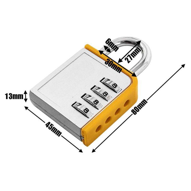 4-PACK Combination Padlock Lock Steel Shackle Gym Locker Toolbox - 5 Year Warranty
